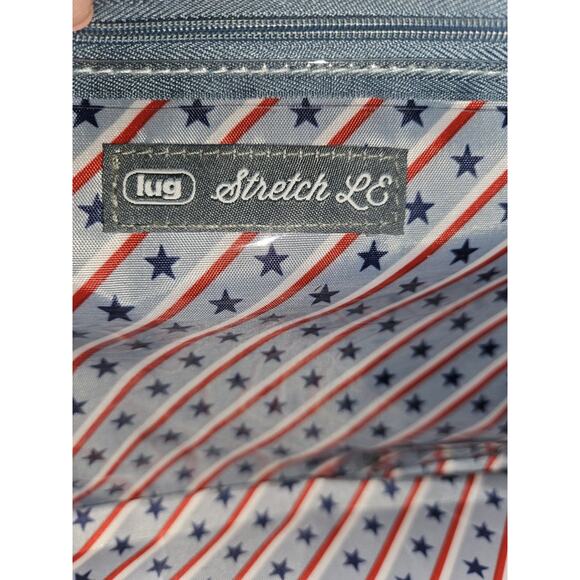 New! Lug Stretch LE Crossbody Bag In Slate Blue RFID Blocking Patriotic 12x7x4 - Picture 8 of 14